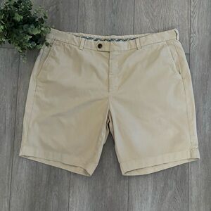 Brooks Brother Bermuda Shorts Mens Size 42 Khaki Stretch 100% Cotton Golf Vacay
